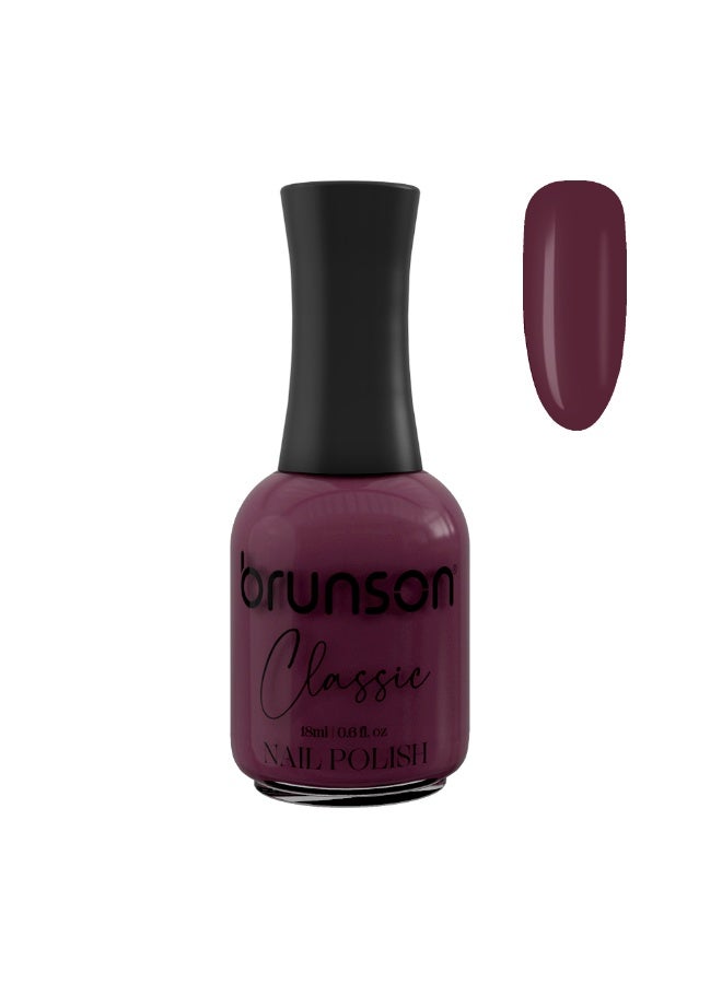 Brunson Classic Nail Polish 18ml Fast Dry Nail Lacquer Nail Harderner Normal Polish Glossy Gel Effect Quick Air Dry Long-Lasting Natural Nail Enamel Salon Quality Manicure Pedicure Regular Polish - Image 1